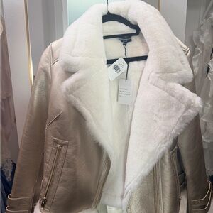 Generation Love Metallic Jacket with White Faux Fur